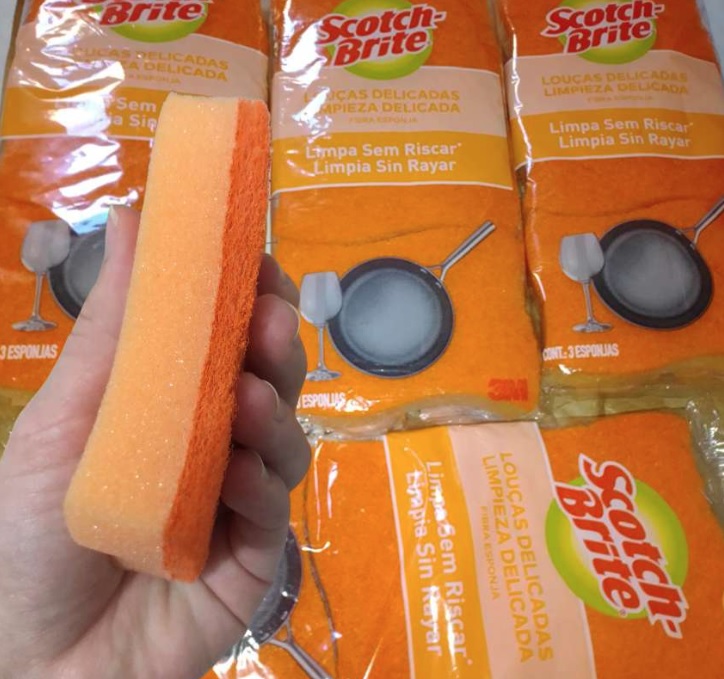 Scotch-Brite, 3M, Esponja para Louças Delicadas, 03 Unidades – Laranja