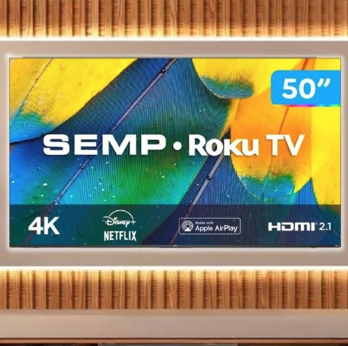 Smart TV LED 50″ 4K UHD Semp RK8600 – Roku, Alexa, Wifi