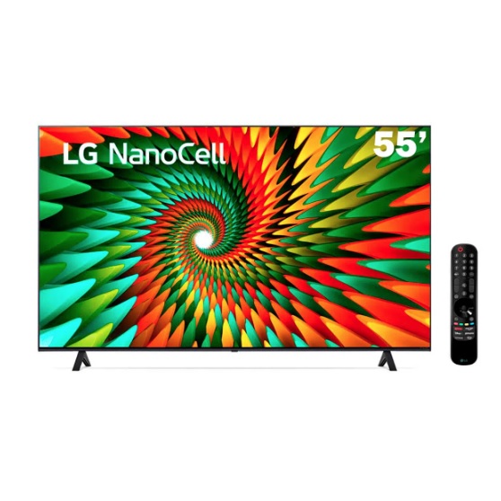 Smart TV 55″ 4K LG NanoCell 55NANO77SRA Bluetooth ThinQ AI Alexa Google assistente Airplay 3 HDMI