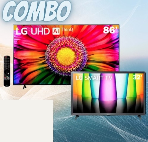 Smart TV 86″ 4K LG UHD ThinQ AI 86UR8750PSA + Smart TV LG 32″ HD 32LQ620