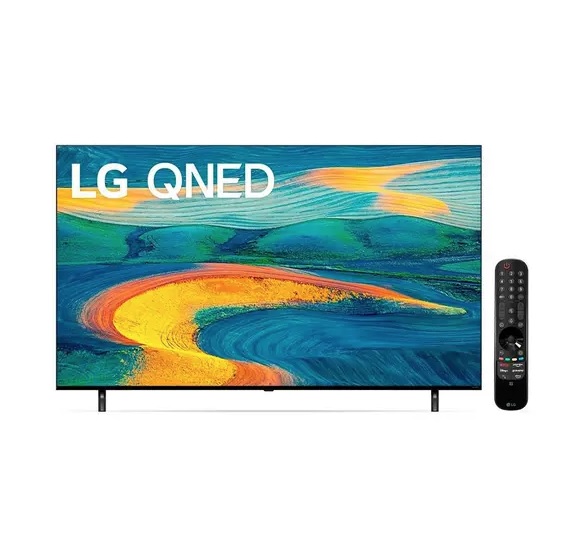 Smart TV LG 55 Polegadas 4K UHD, 4 HDMI, 2 USB, Bluetooth, FreeSync Premium, ThinQ AI, Google Assistente, Alexa, Prata Escuro – 55QNED7SSQA