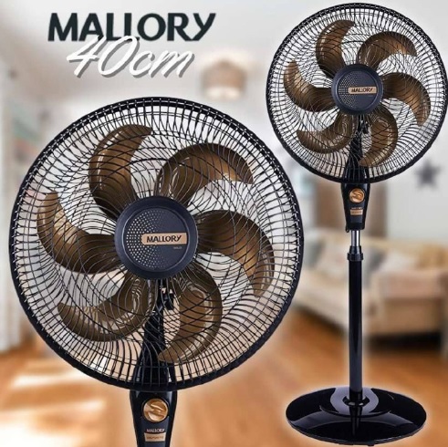 Ventilador de Coluna, Delfos TS+, Preto/Dourado, Mallory (Somente 220v)