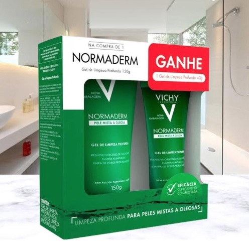 Vichy Normaderm Kit – Limpeza Profunda 150g + Gel de Limpeza 40g
