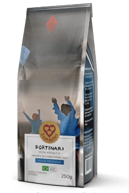 Café Torrado e Moído Meninos Soltando Pipas 1947 3 Corações Portinari Pacote 250g