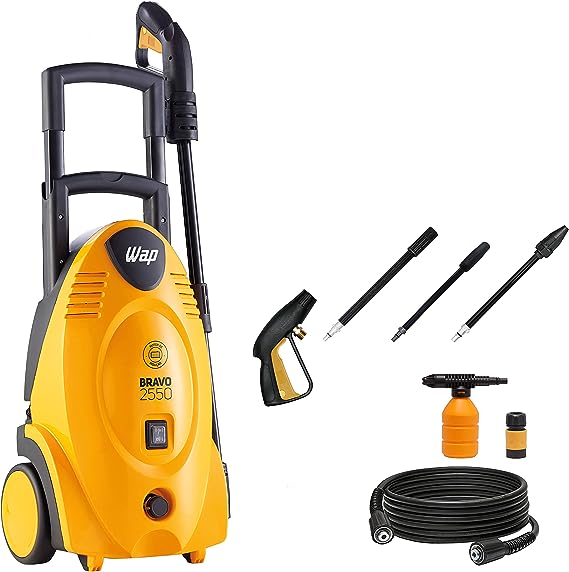 Lavadora de Alta Pressão WAP BRAVO 2550 Motor de Indução 1700W 1800 PSI/Libras 360L/h Bico Turbo 127V