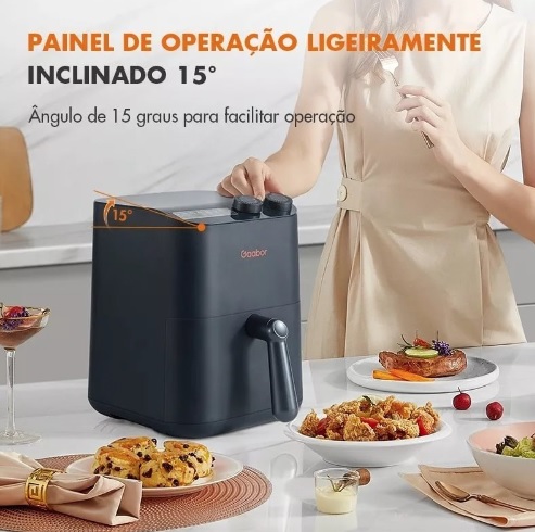 Air Fryer Fritadeira Elétrica Sem Óleo 3,5l Gaabor Retrô Cor Cinza-escuro 110V
