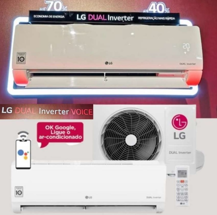Ar Condicionado Split Inverter LG Hi Wall DUAL Voice 12000 BTUs Frio S4NQ12JA31C – 220V