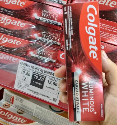 Creme Dental Colgate Luminous White Carvão Ativado 70G, Colgate, 70g