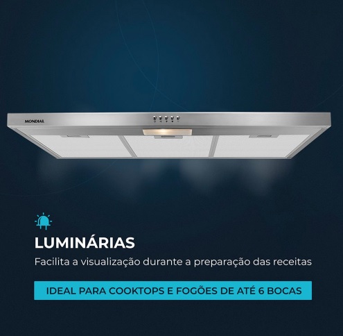 Depurador de Ar Mondial, Inox, 90cm, 110V, 165W – DP90-01