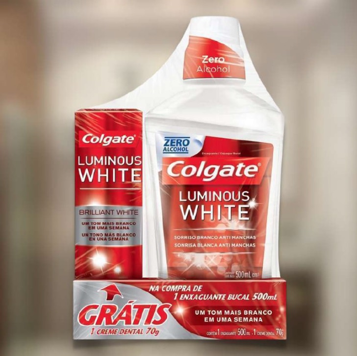 Enxaguante Bucal Colgate Luminous White 500ml Promo 1 Creme Dental