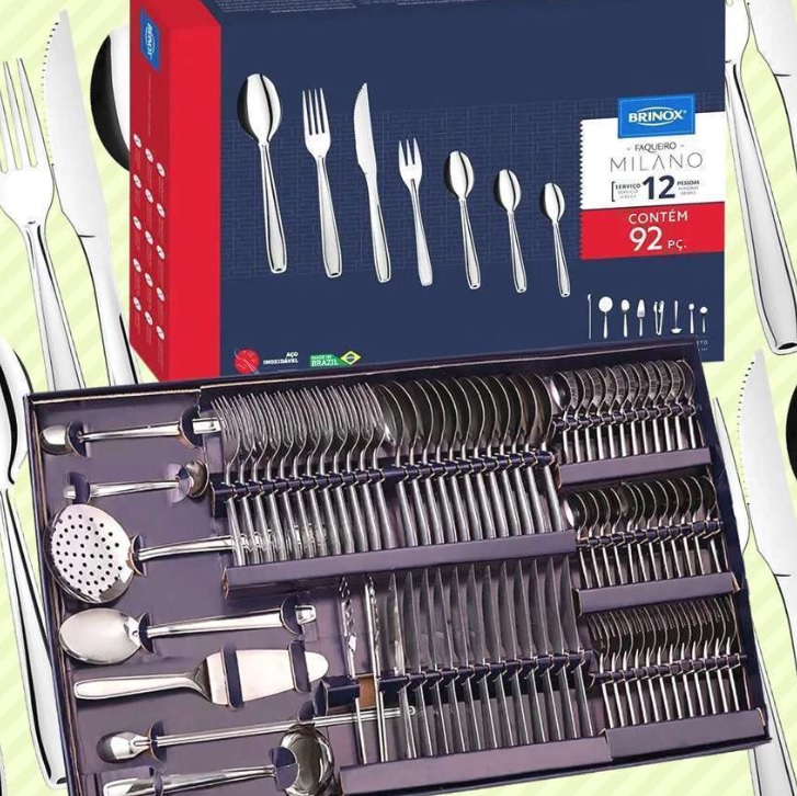 Faqueiro Brinox Inox 92 Peças Milano – 5123/430