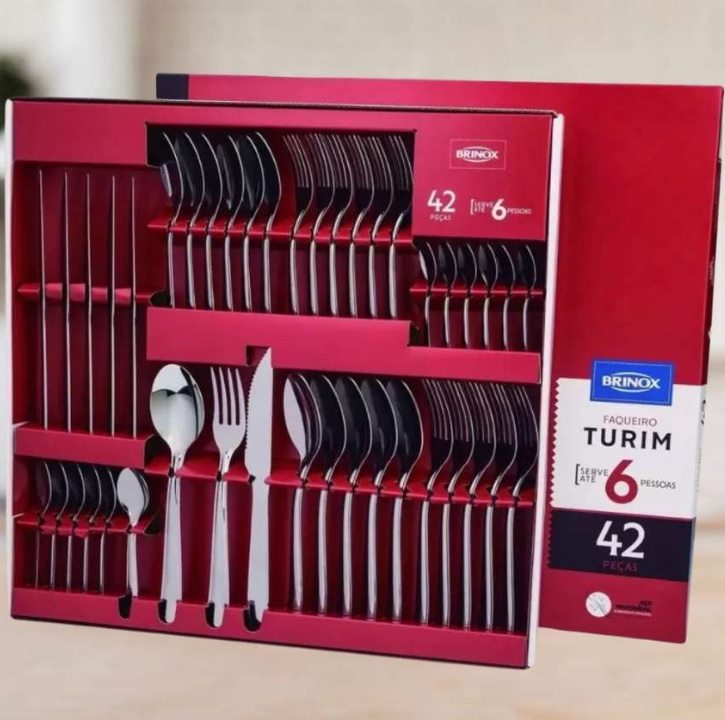 Faqueiro Turim Aço Inox 42 Peças 5111/118 Brinox