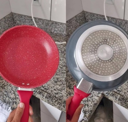 Frigideira 26 cm ColorStone de alumínio com antiaderente Titânio, ALU8358-TI, Euro Home