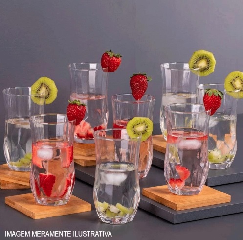 Jogo de Copos de Vidro 360ml – Nadir Ópera Long Drink Rock