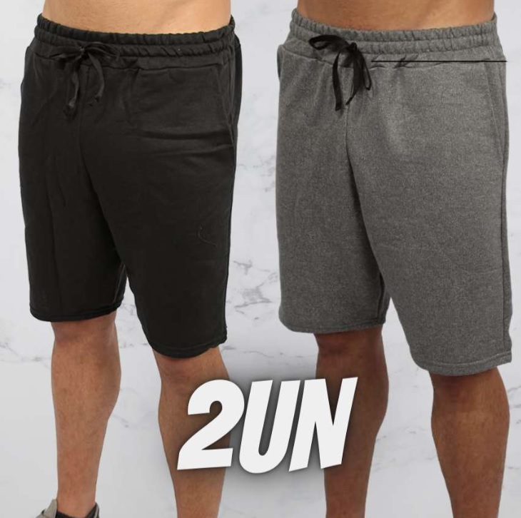 KIT 2 Bermudas Moletom Masculino