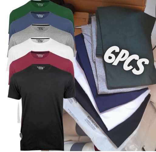 Kit 6 Camisetas Slim Fit Masculinas