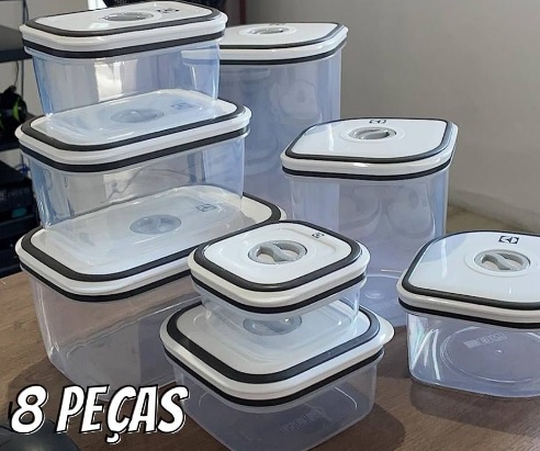 Kit Potes Herméticos de Plástico Electrolux – Cinza 1×8 unidades