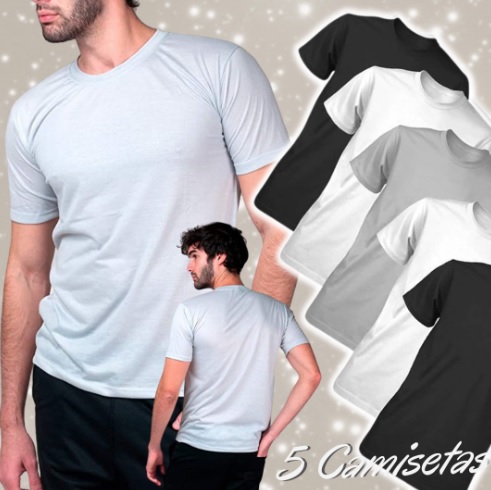 Kit com 5 Camisetas Masculina Dry Fit Part.B