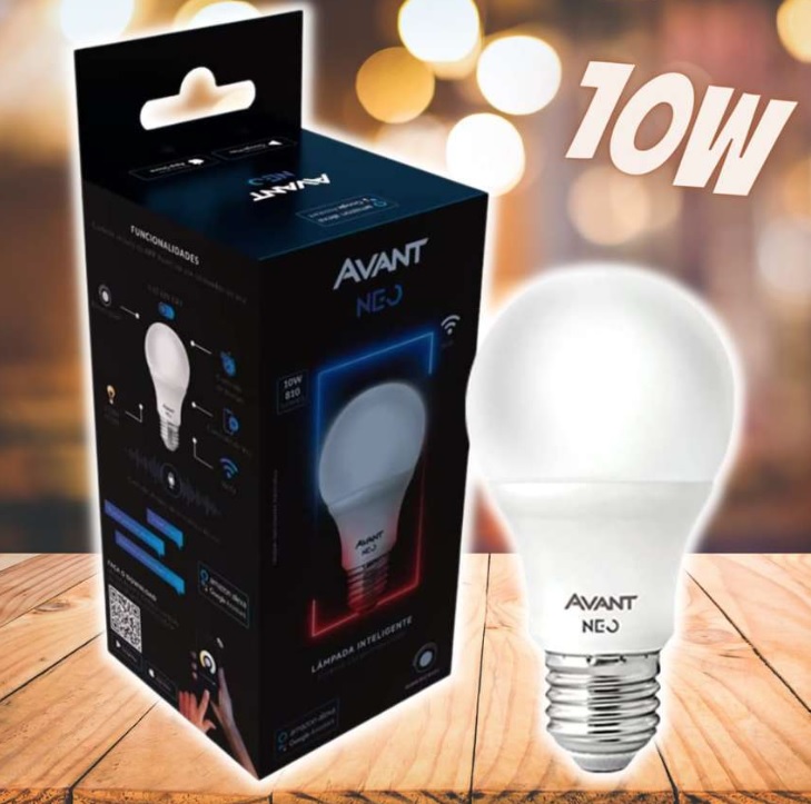 Lâmpada Inteligente LED Smart WI-FI compatível com Alexa, linha NEO, 10W, Luz branca e amarela (2700K-6500K), Bivolt, Avant
