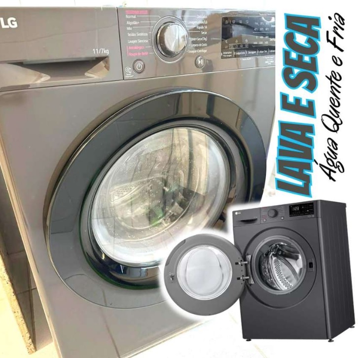 Lava e Seca LG VC5 11kg Titanium com Inteligência – Artificial AIDD CV3011BC4 Água Quente e Fria