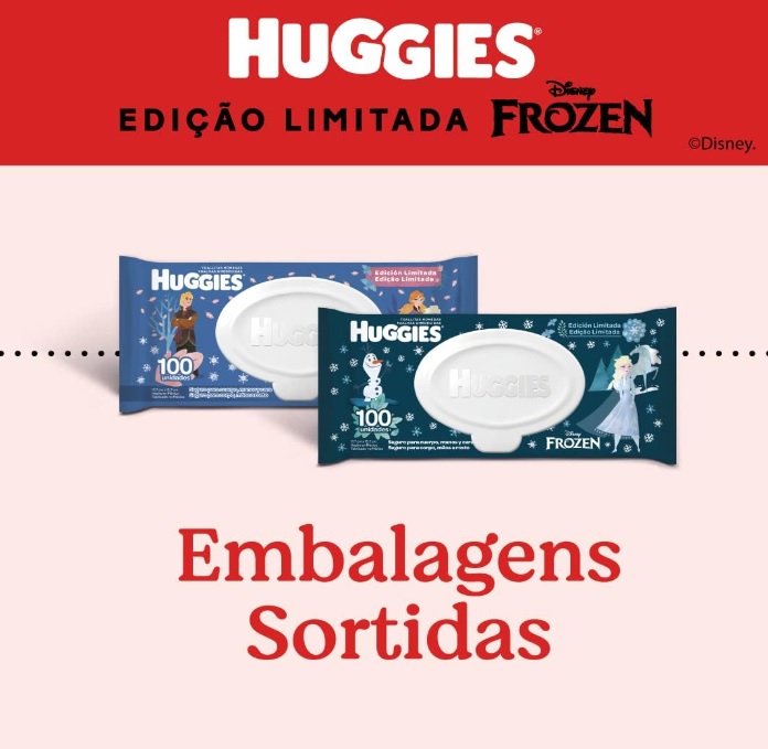 Lenço Umedecido Huggies Frozen Ed. Limitada, 100 unidades, Huggies
