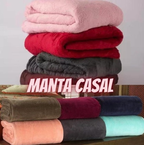 Manta Casal de Microfibra Sultan Realce Marinho