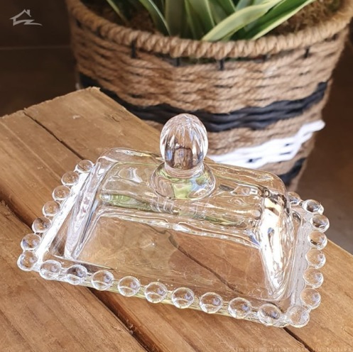 Manteigueira De Cristal Chumbo Pearl Resistente 11x7x7cm – Lyor