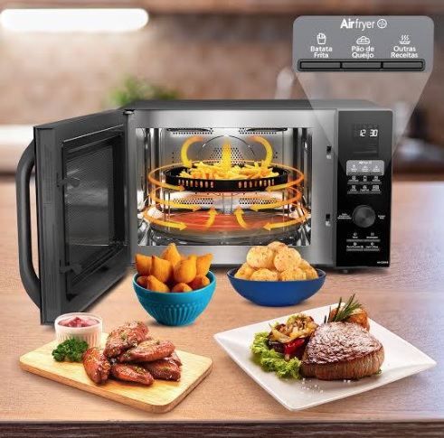 Microondas Air Fryer Panasonic 30l Preto NN-CD89NBRUN 110v