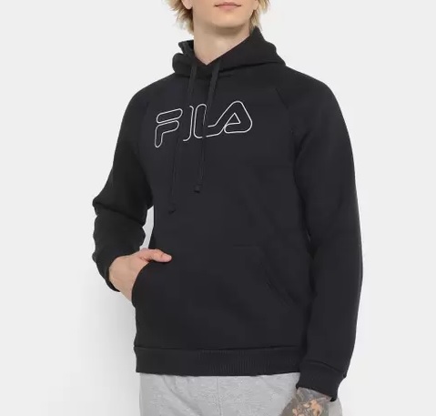 Moletom Fila Letter Outline c/ Capuz Masculino