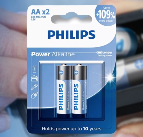 PHILIPS Pilha alcalina AA 1.5V C/02, Azul, branco e prata, LR6P2B/59