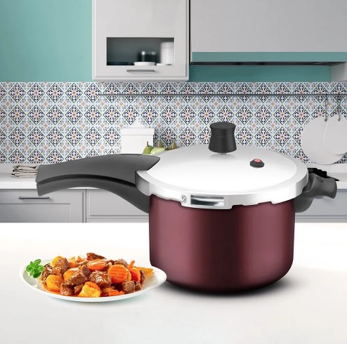 Panela Pressão 4.5L Rochedo Fechamento Externo Pratic Grená
