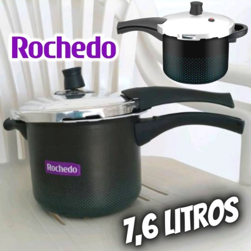 Panela de Pressão 7.6L Fechamento Externo Smart Rochedo Preta