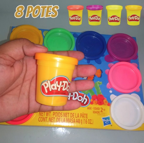 Play-Doh, Massinha com 8 Potes, Cores Variadas