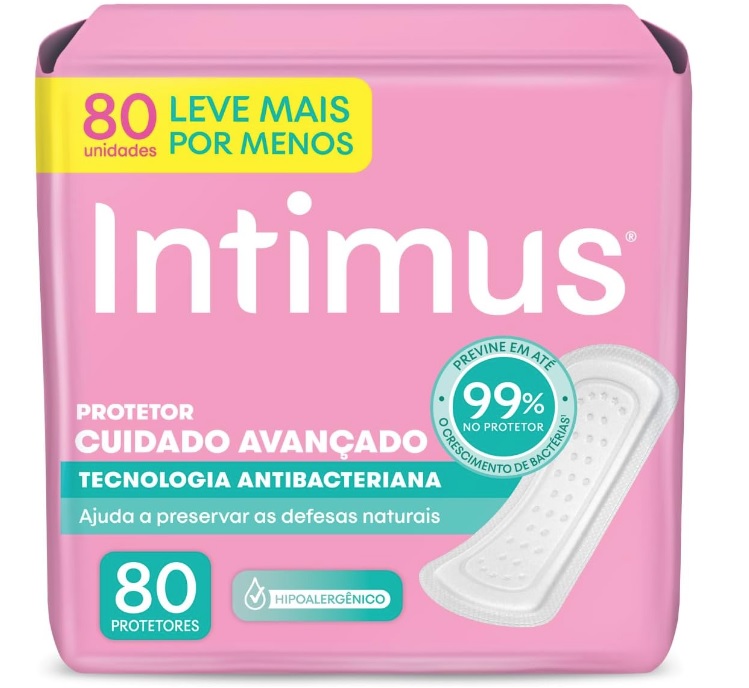 Intimus Protetor Diário Days Antibacteriana, 80 Unidades