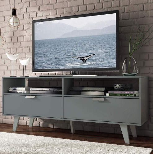 Rack para TV até 55 Polegadas Madesa Oslo com 2 Portas – Branco