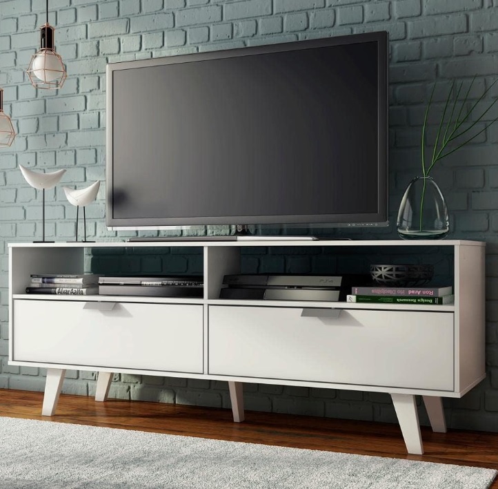 Rack para TV até 55 Polegadas Madesa Oslo com 2 Portas – Branco