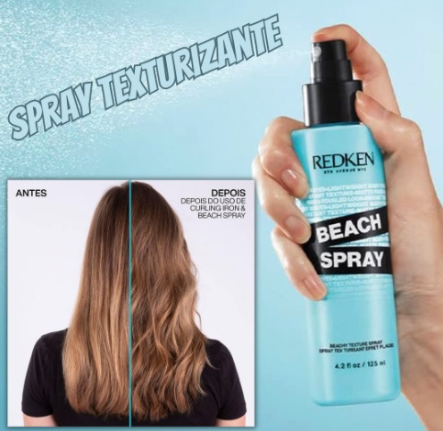 Redken Spray Texturizante Beach Spray,Promove efeito ondas de praia,Para todos os tipos de cabelo , 125ml