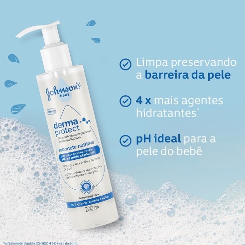 Sabonete Nutritivo Derma Protect JOHNSON’S® Baby 200mL