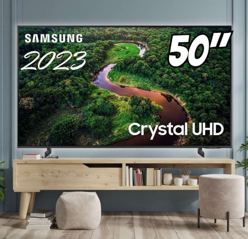 Smart TV Crystal 50″ 4K UHD Samsung CU8000 – Alexa built in, Samsung Gaming Hub, Painel Dynamic Crystal Color