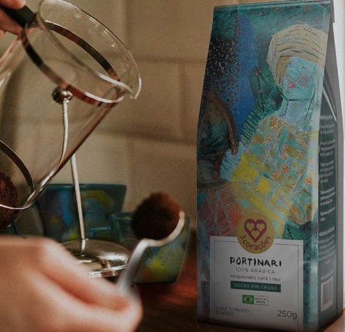 3 Corações Café Torrado E Moído Peneirando Café 1957 Portinari Pacote 250G