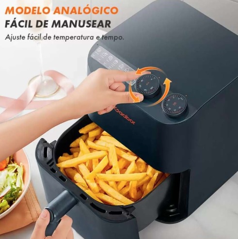 Air Fryer Fritadeira Elétrica Sem Óleo 3,5l Gaabor Retrô Cor Cinza-escuro (Somente 110V)
