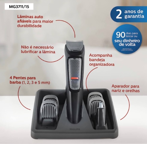 Aparador de Pelos Philips MG3711/15 Multigroom Bivolt