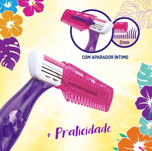 BIC Aparelho De Depilação Soleil Shave & Trim 3 Lâminas Rosa E Roxo 930184 2 Unidades + Aparador De Pelos Rosa/Roxo Pacote De 2