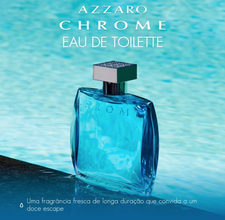 Azzaro Chrome, Eau De Toilette, Perfume Masculino, 100 ml