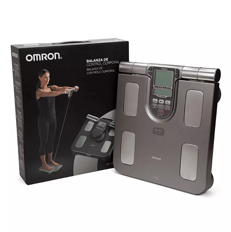 Balança De Bioimpedância Hbf-514 A Pilha Omron Cor Cinza Bateria