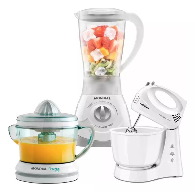 Batedeira + Liquidificador + Espremedor 3 Pçs M03 Mondial