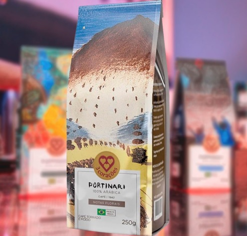 Café Torrado e Moído Café 1942 3 Corações Portinari Pacote 250g