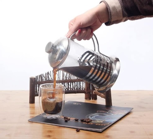 Cafeteira Prensa Francesa Cremeira Café Leite 600ML Prata