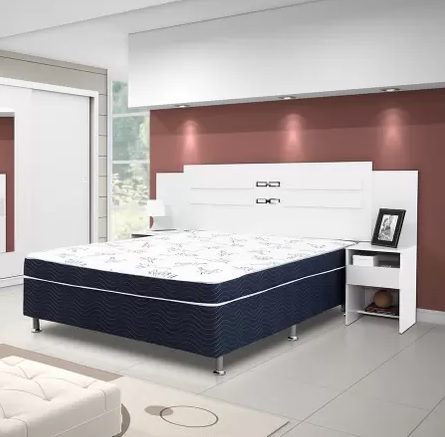 Cama Box Casal Ortobom Conjugado 43x138x188cm Physical Blue