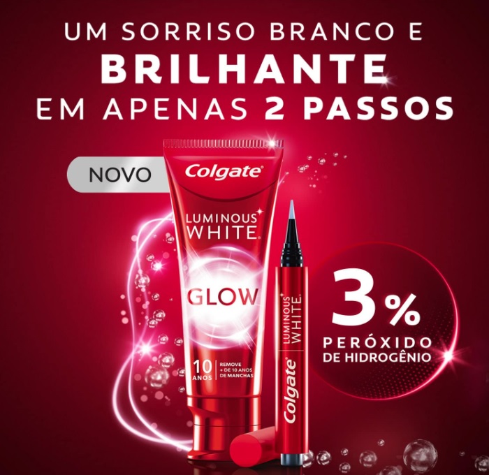 Caneta Clareadora Dental Colgate Luminous White Para Uso Noturno e Fácil de Usar 2,5 ml